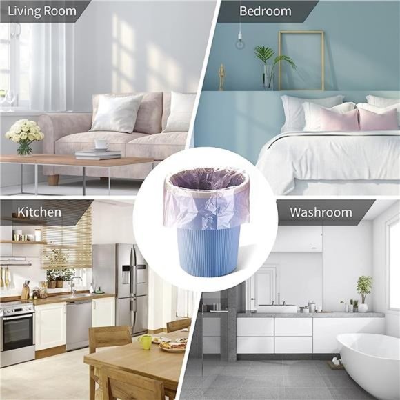 5 Rolls Small Trash Bags-100 Counts Durable 4 Gallon Small Garbage Bags for home - Picture 6 of 6